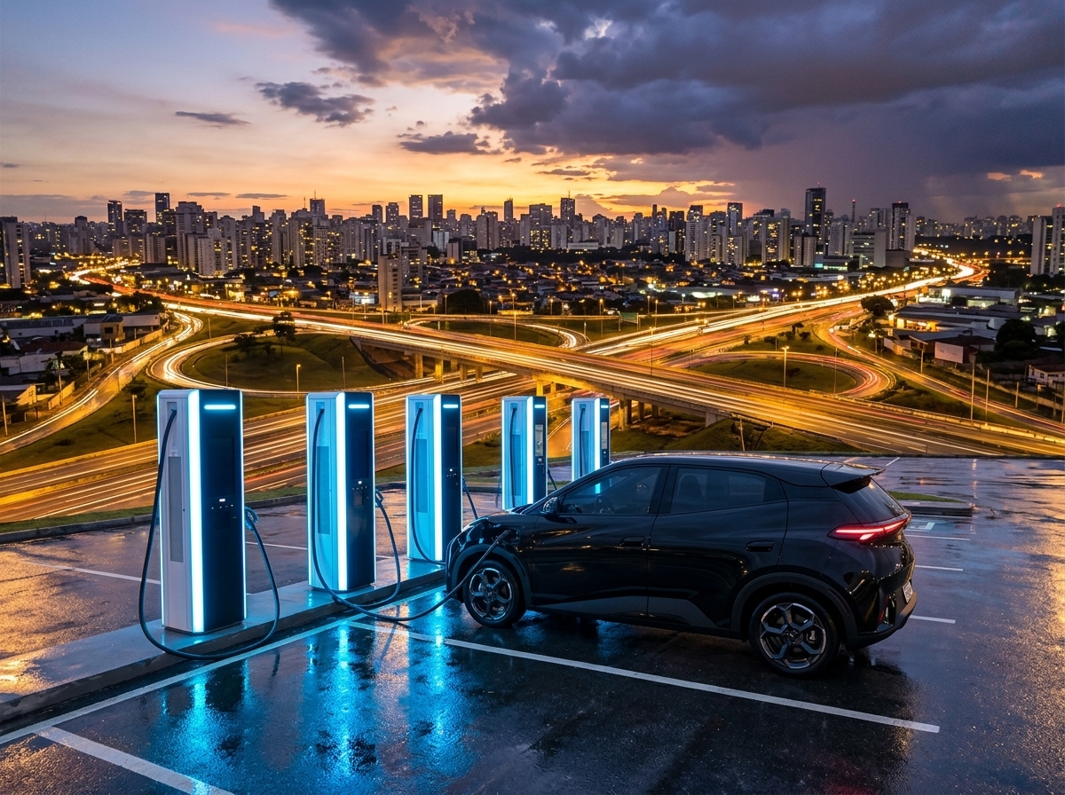 Brasil ultrapassa 25 mil carregadores elétricos e recarga rápida avança 33% em três meses