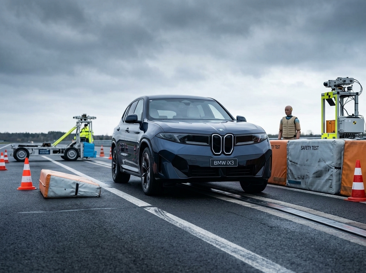 BMW iX3 conquista cinco estrelas no novo protocolo Euro NCAP 2026