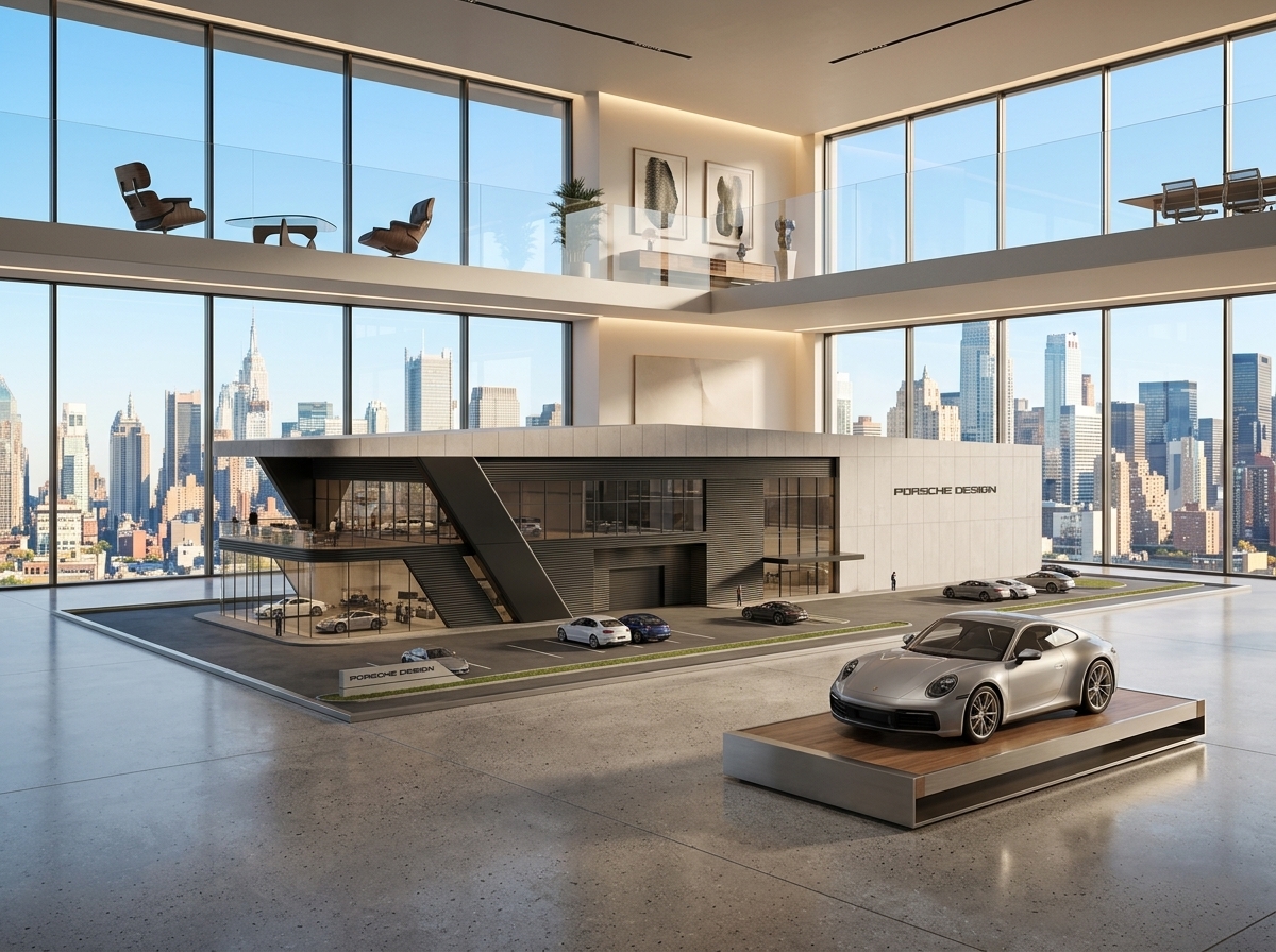 Porsche vai vender estúdios de luxo onde os carros ficam expostos como obras de arte