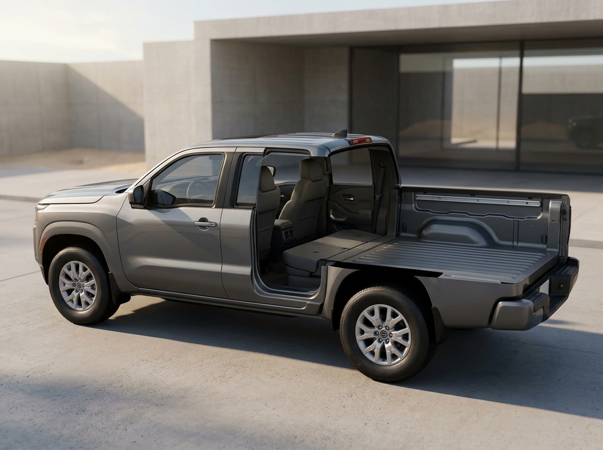 Nissan patenteia divisória móvel que transforma cabine da Frontier em extensão da caçamba