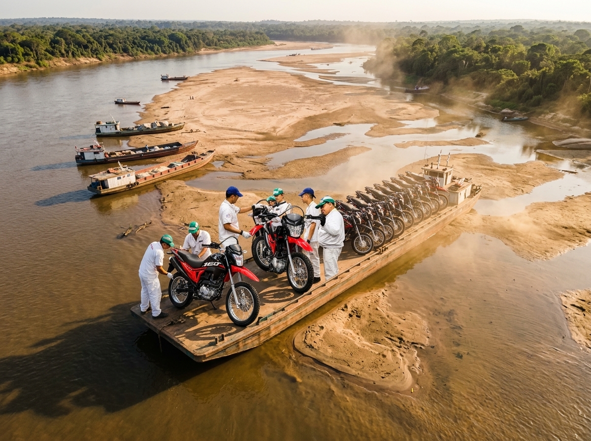 Seca nos rios da Amazônia ameaça encarecer motos fabricadas em Manaus