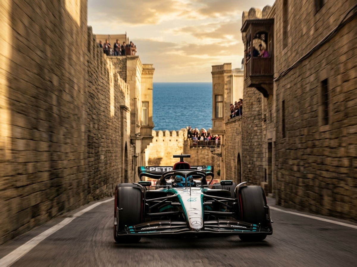 Russell vence GP do Azerbaijão após sobreviver ao caos de Baku