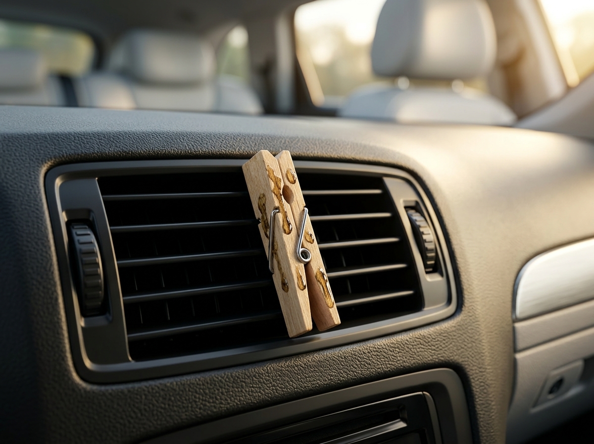 Prendedor de roupa vira aromatizador de carro por menos de R$ 5