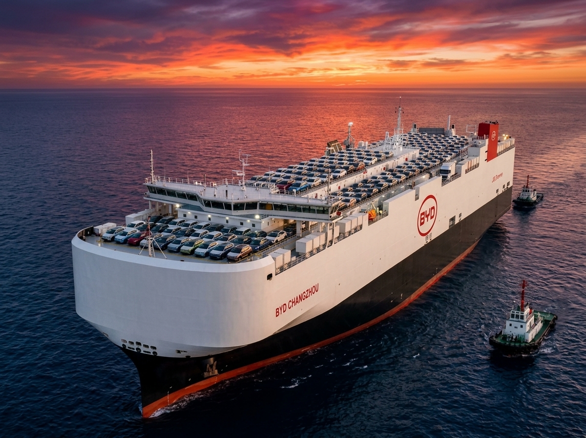 BYD encomenda 10 navios gigantes para turbinar exportações globais