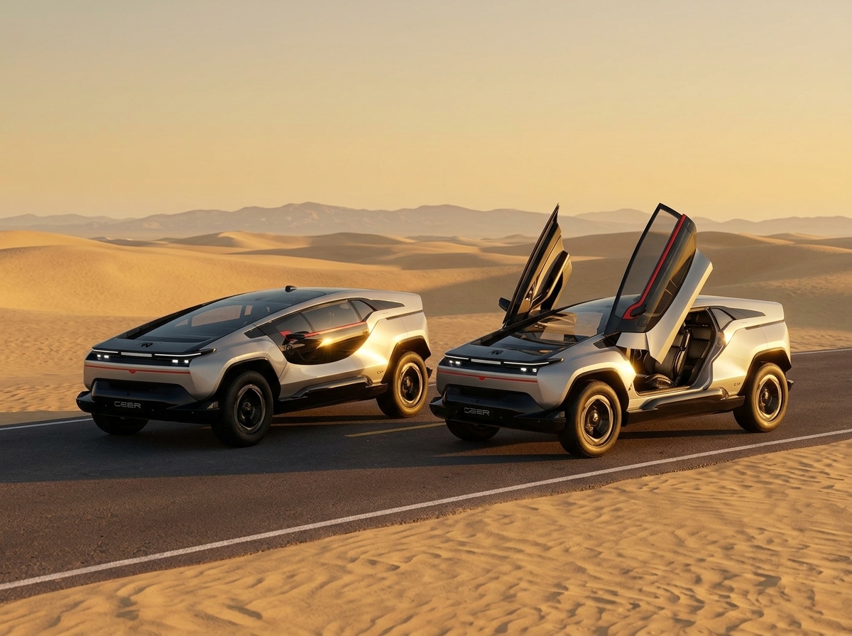 Ceer Exobot: a Arábia Saudita apresenta seu primeiro carro elétrico com 1.111 cv e para-brisa de 2,4 metros