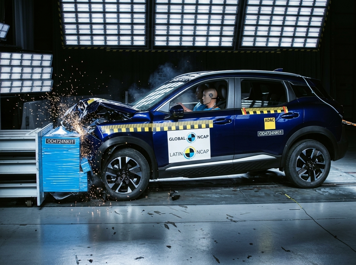 Nissan Kicks fabricado no Brasil conquista cinco estrelas no Latin NCAP, mas com pontuação inferior à versão mexicana