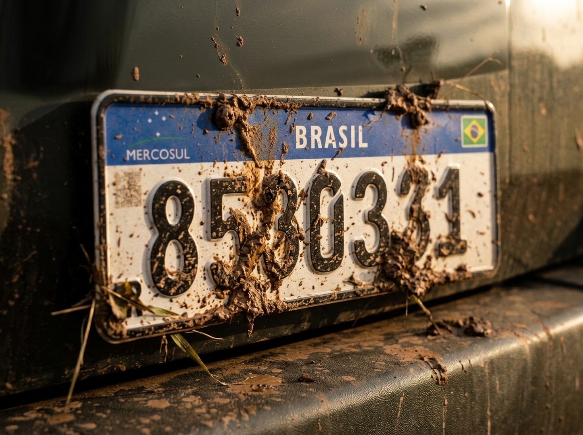 Placa suja ou tampada pode custar R$ 293,47, sete pontos na CNH e até remoção do carro
