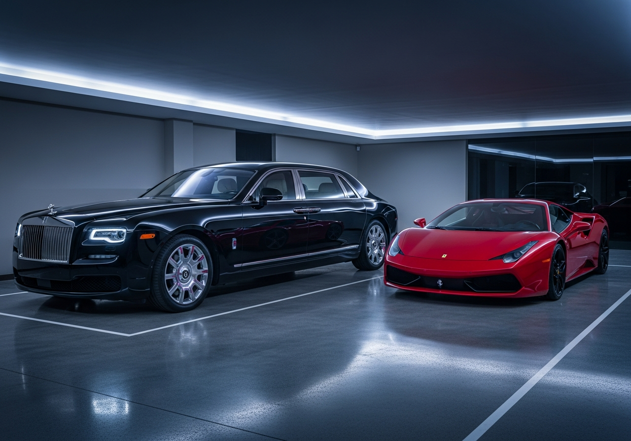 Carlinhos Maia inaugura garagem de luxo com Rolls-Royce e Lamborghini