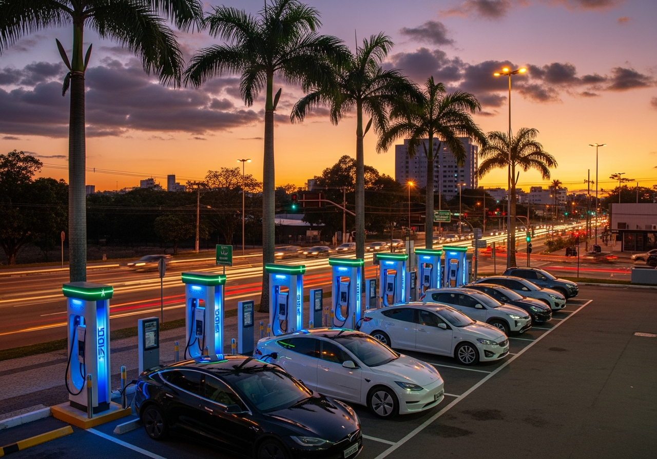 Brasil ultrapassa 25 mil carregadores elétricos e recarga rápida avança 33% em três meses