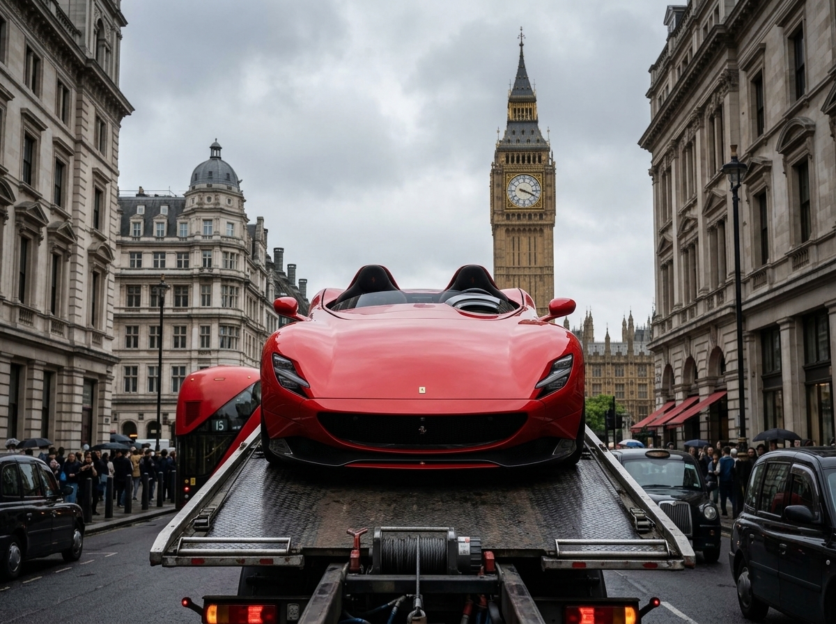 Ferrari Monza SP2 de milhões é rebocada menos de 30 minutos após sair da garagem em Londres