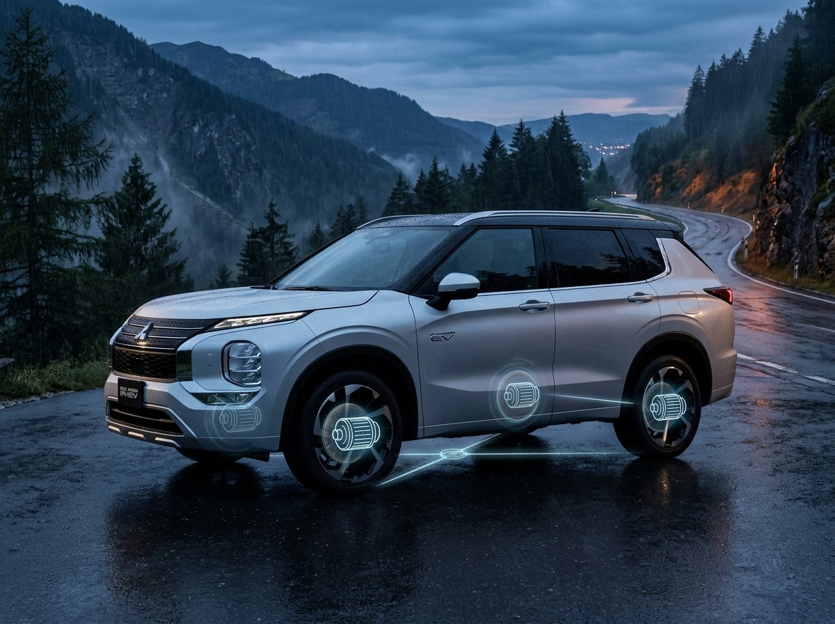Mitsubishi Outlander 2028 terá quatro motores elétricos, um por roda