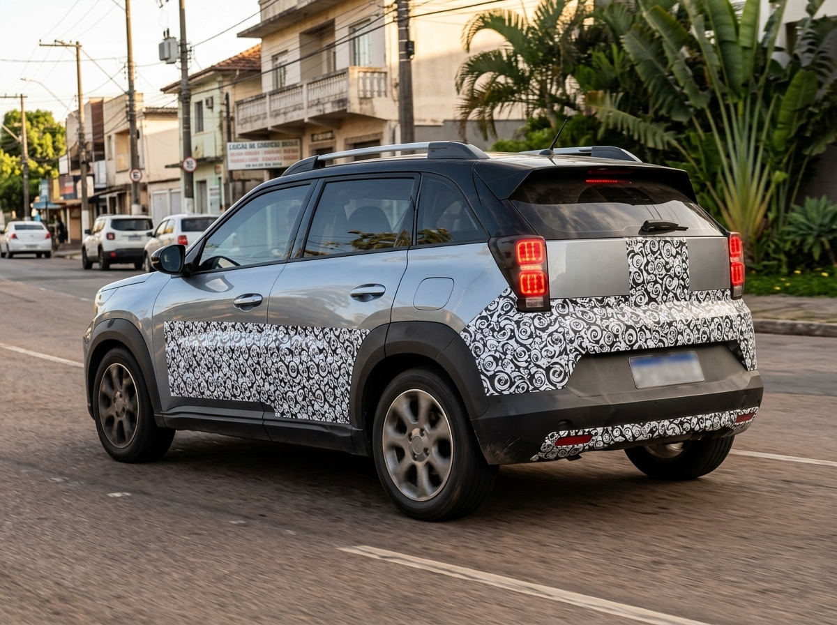 Fiat Argo X é flagrado com menos camuflagem e estreia se aproxima